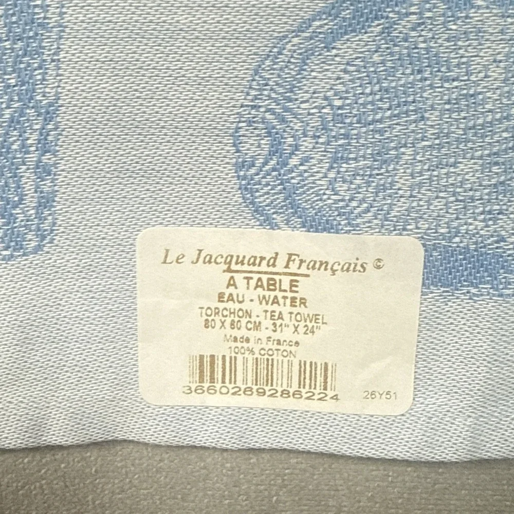 NWT New Le Jacquard Francais A Table! Tea Towel Blue 31